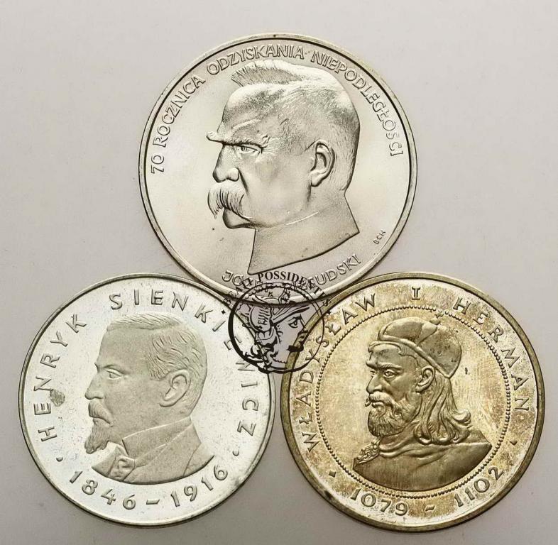 PRL 3 monety srebrne st. L