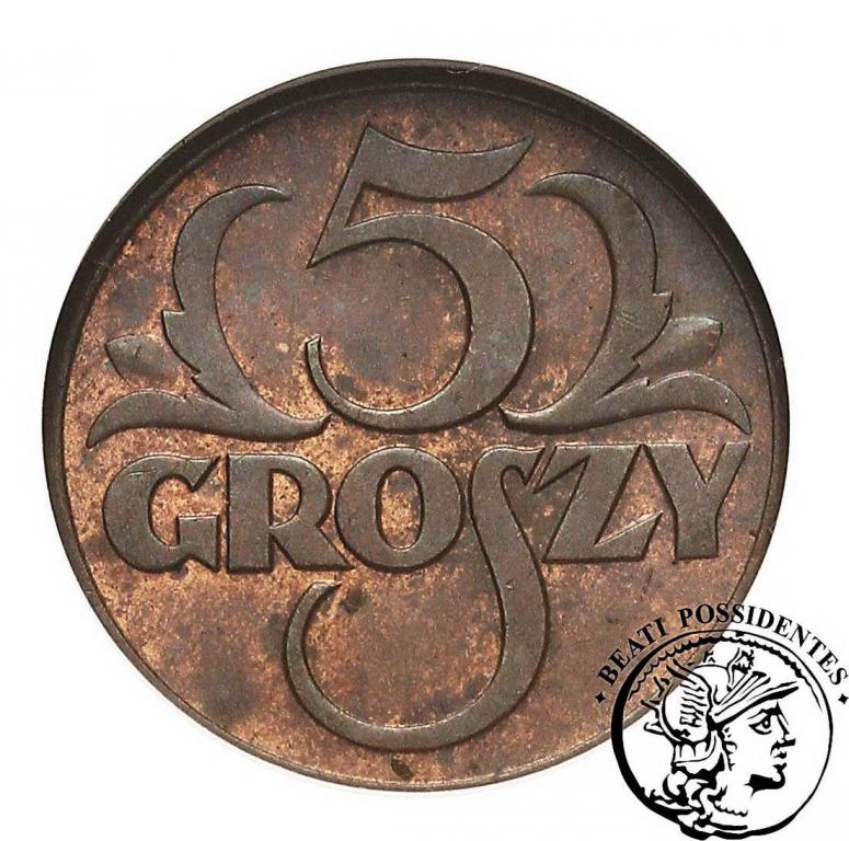 II RP 5 groszy 1938 GCN MS 63