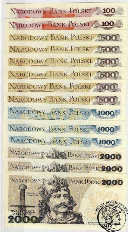 Lot 14 szt banknoty 1982 st. 1/1-