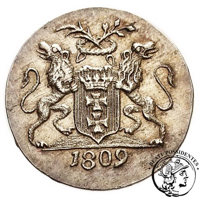 WMG grosz 1809 odbitka w czystym srebrze st. 2+/1-