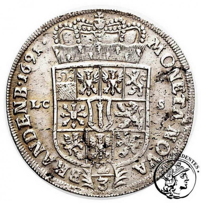 Niemcy Brandenburg gulden (2/3 talara 1691) st.3+