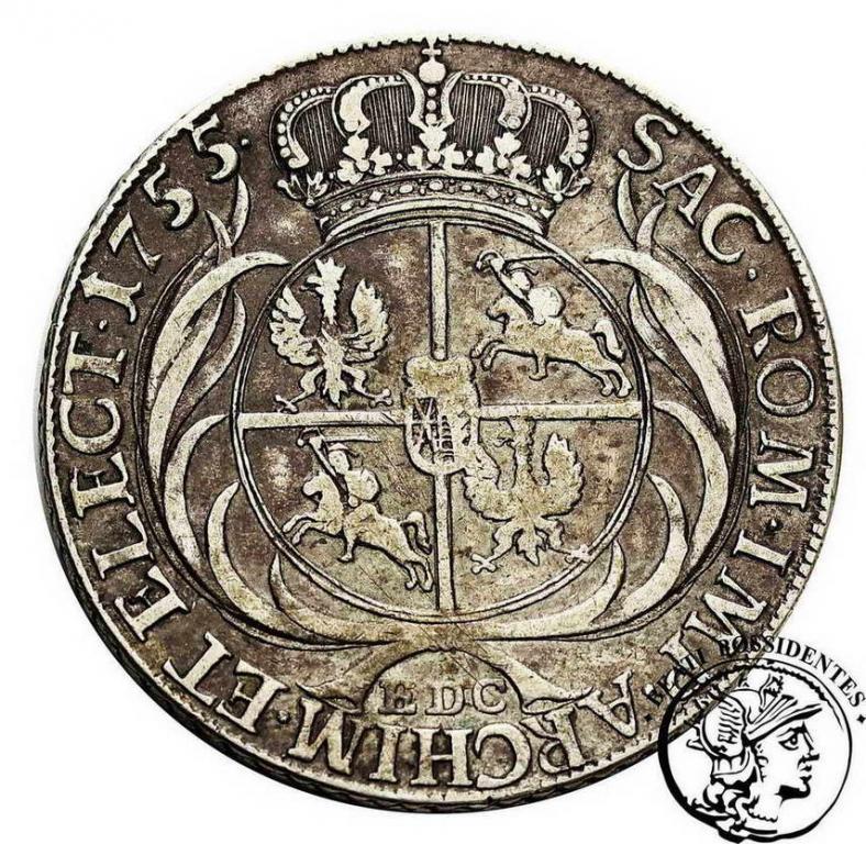 August III talar koronny 1755 EDC st. 3