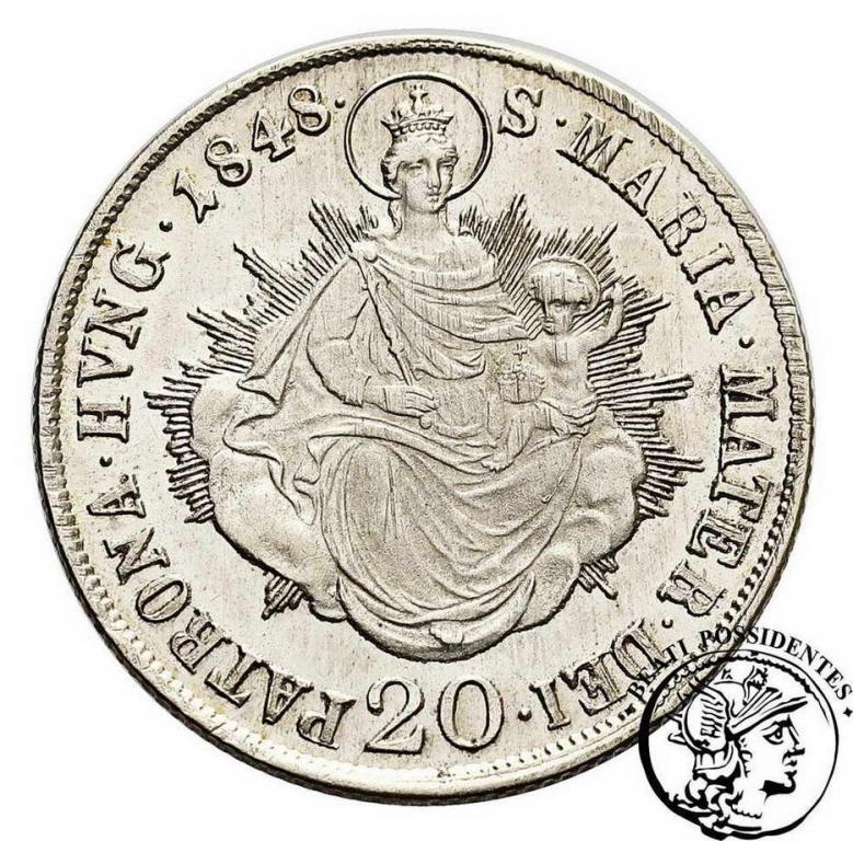 Węgry 20 Krajcarów 1848 B st. 2