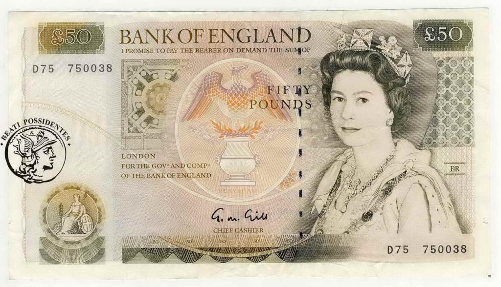 Wielka Brytania 50 Funtów Elżbieta II st.3-