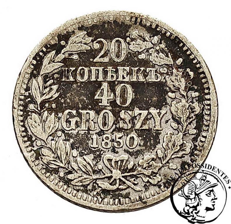 Polska 20 kopiejek = 40 groszy 1850 Mikołaj I st3
