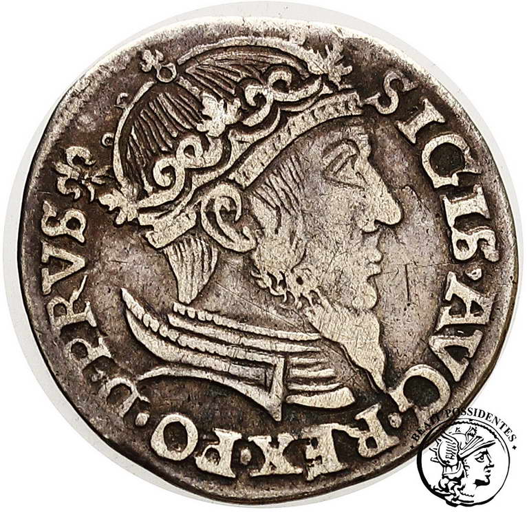 Zygmunt II August trojak gdański 1557 st. 3