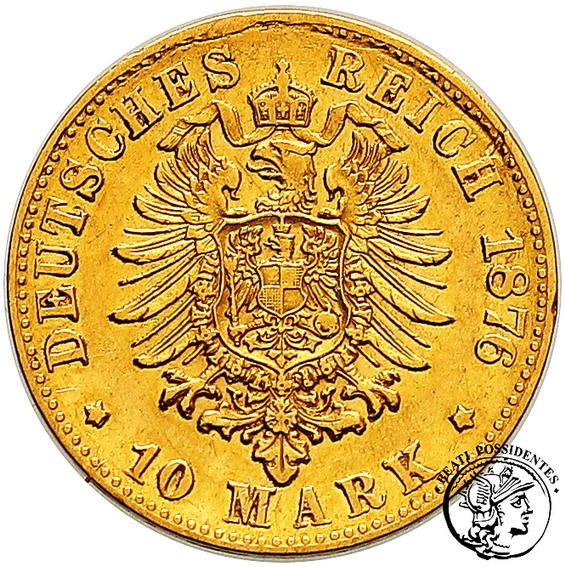 Niemcy Hesja Ludwik III 10 Marek 1876 st.3+