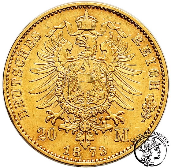 Niemcy Hesja Ludwik III 20 Marek 1873 H st.3+