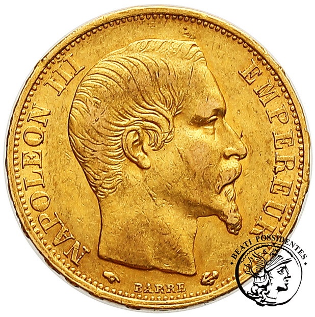 Francja Napoleon III 20 Franków 1860 A st.3/3+