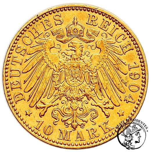 Niemcy Saksonia Jerzy 10 Marek 1904 E st. 3+