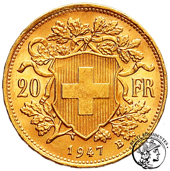 Szwajcaria 20 Franków 1947 st. 2/2+