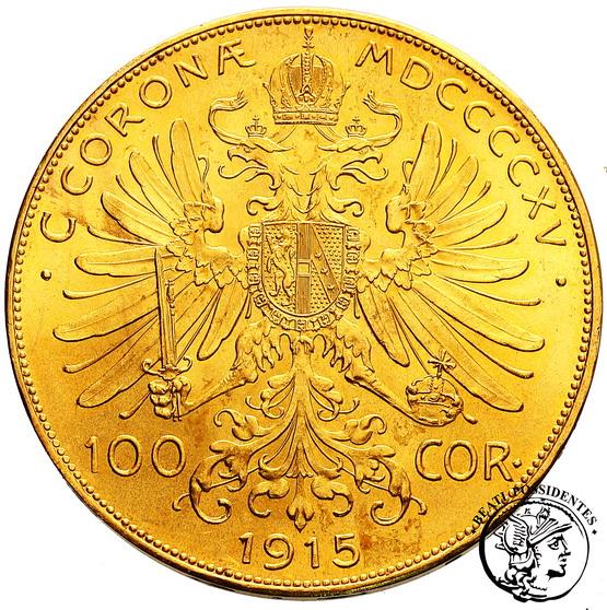 Austria 100 koron 1915 nowe bicie st. 1/1-