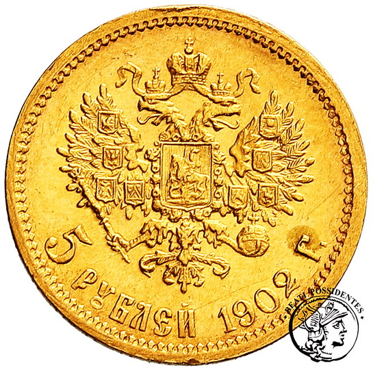Rosja Mikołaj II 5 Rubli 1902 st. 2