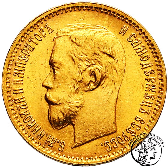 Rosja Mikołaj II 5 Rubli 1902 st. 1-
