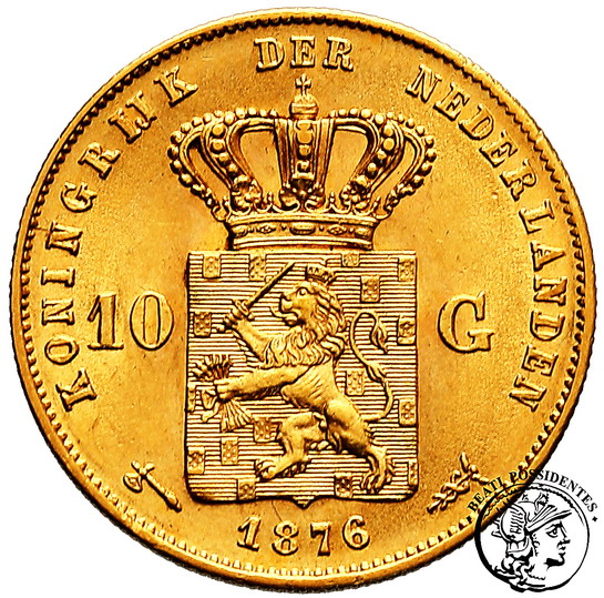 Holandia Wilhelm III 10 guldenów 1876 st. 1-