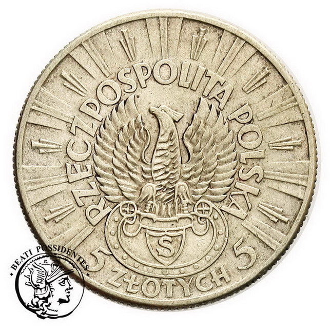 II RP 5 złotych 1934 'S' Piłsudski st. 3