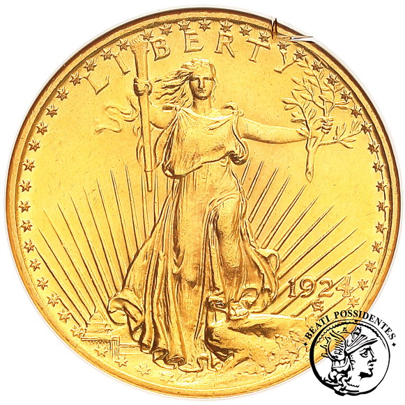 USA 20 $ dolarów 1924 Philadelphia GCN MS 66