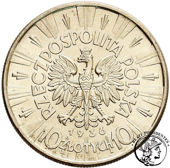 Polska 10 złotych 1936 Piłsudski st.2-