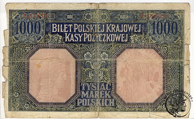 1000 marek polskich 1916 st. 5