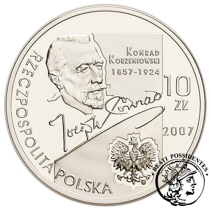 III RP 10 zł 2007 Konrad Korzeniowski st. L