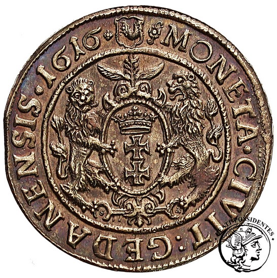 Zygmunt III Waza ort gdański 1616 st. 1/2+