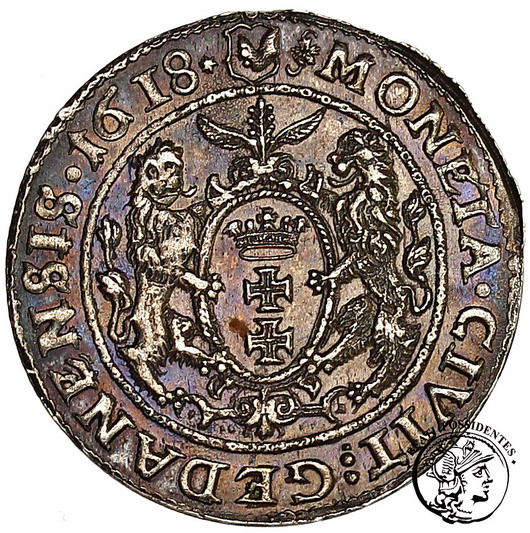 Zygmunt III Waza ort gdański 1618 st. 1/2+