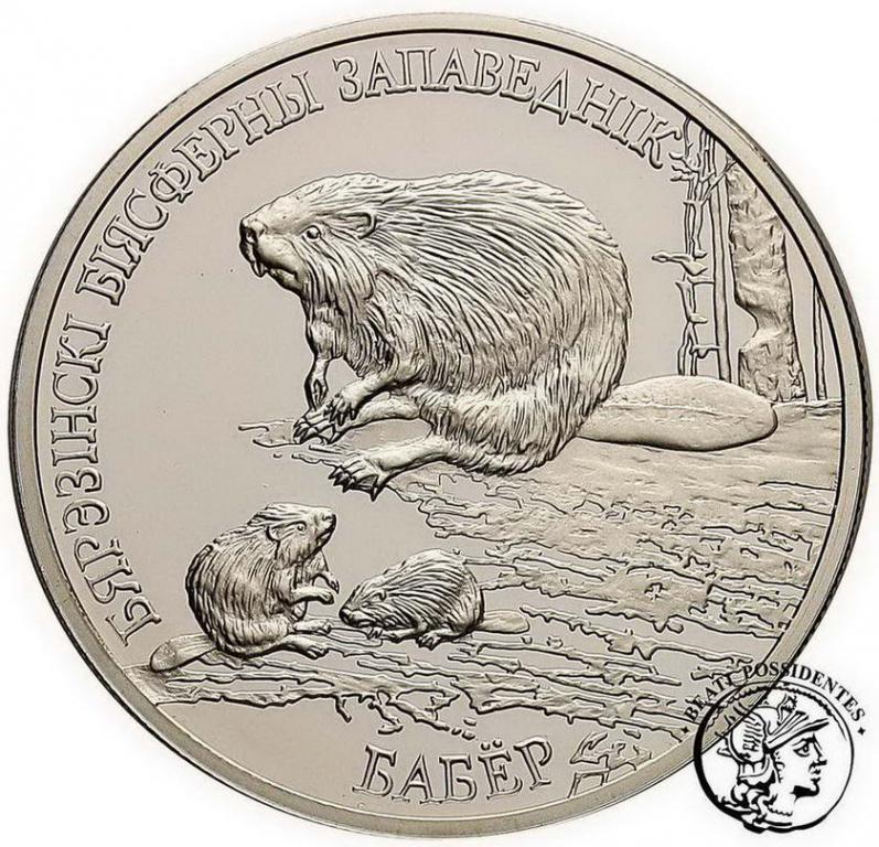 Białoruś 20 Rubli 2002 bóbr st. L