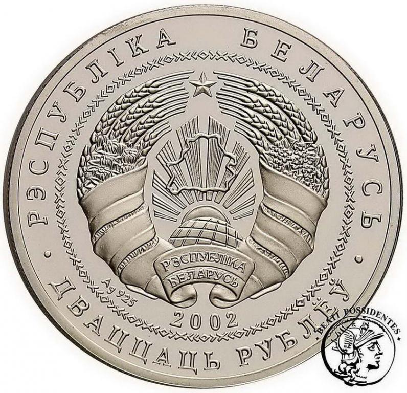 Białoruś 20 Rubli 2002 bóbr st. L
