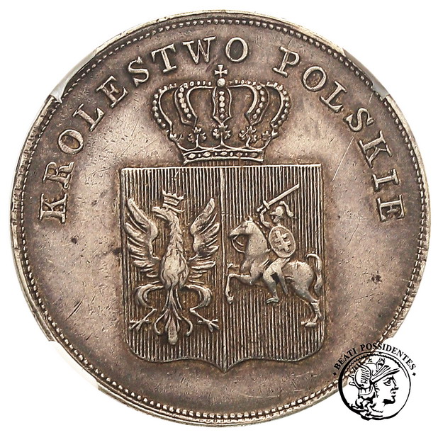 Powst. Listopadowe 5 złotych 1831 st. 3+ NGC