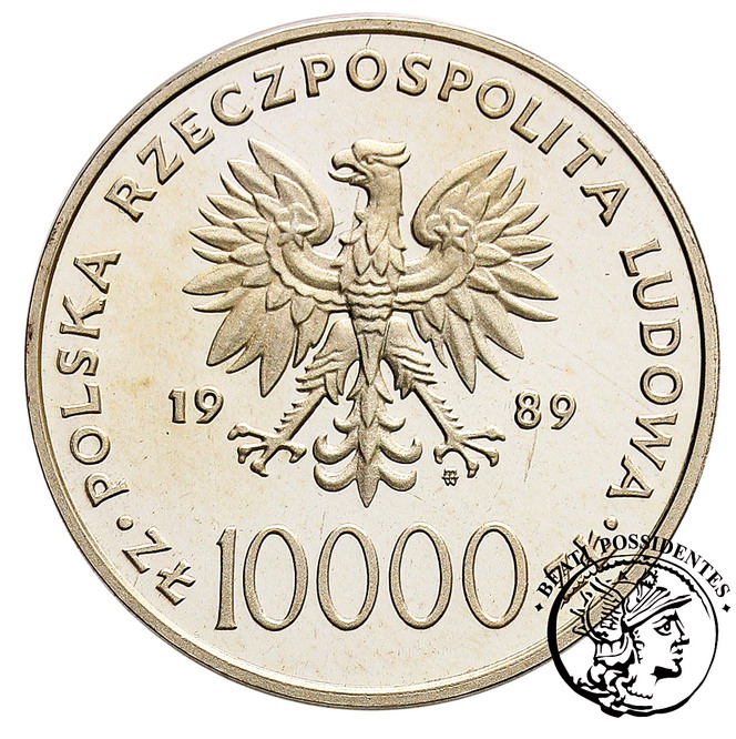PRL 100 000 zł 1989 JP II Papież Kratka st. L/L-