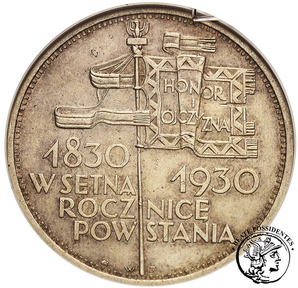 II RP 5 złotych 1930 Sztandar GCN AU 55