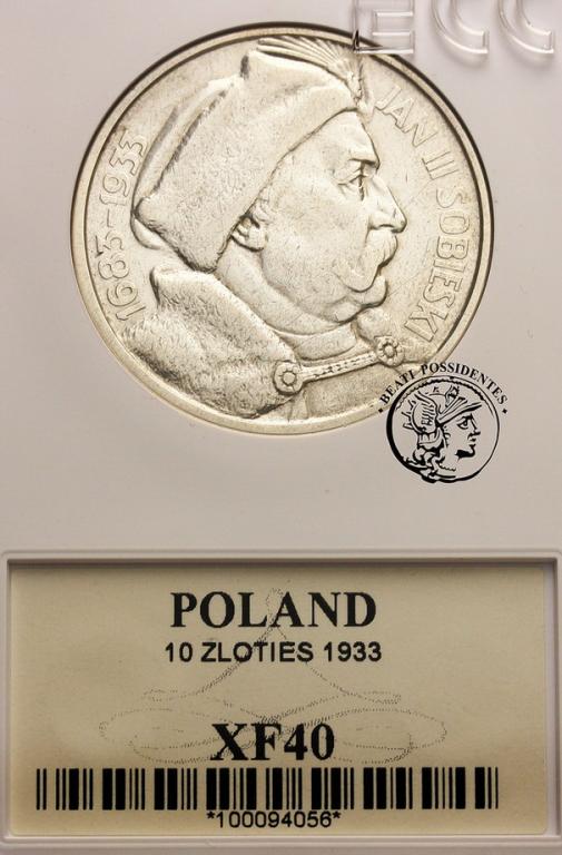 II RP 10 złotych 1933 Sobieski GCN XF 40