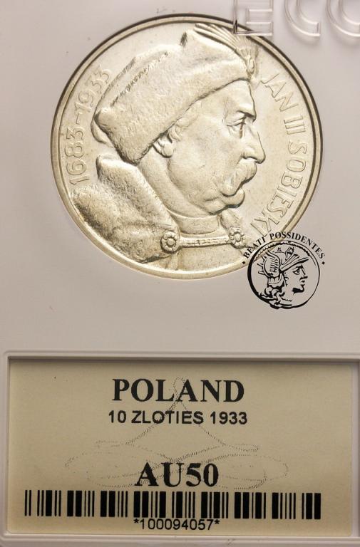 II RP 10 złotych 1933 Sobieski GCN AU 50