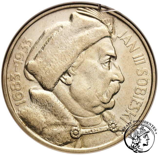 II RP 10 złotych 1933 Sobieski GCN AU 50
