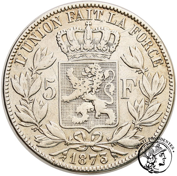 Belgia 5 Franków 1873 st. 4