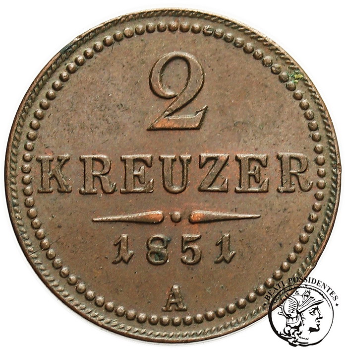 Austria 2 Krajcary 1851 A st. 2-