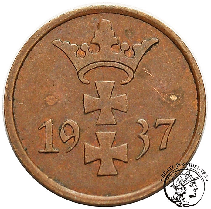 Polska W.M. Gdańsk 1 Fenig 1937 st.3