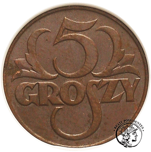 Polska 5 groszy 1925 PCG MS 63 BN