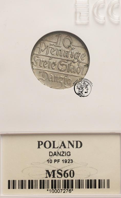 Polska W.M. Gdańsk 10 Fenigów 1923 GCN MS 60