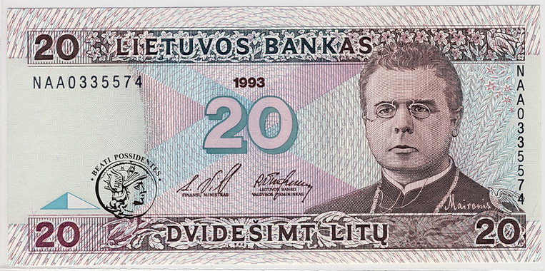 Litwa 20 Litów 1993 st. 1