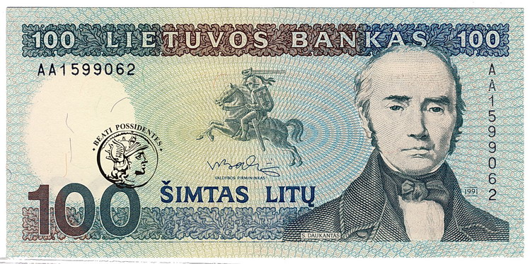 Litwa 100 Litów 1991 st. 1