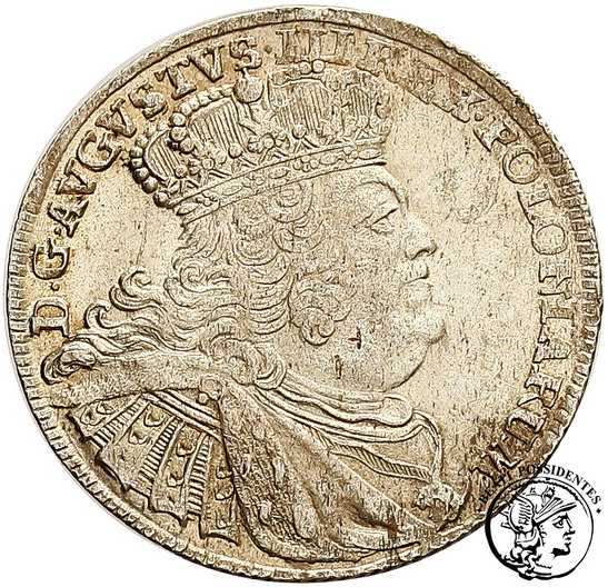 August III Sas ort koronny 1753 st. 2