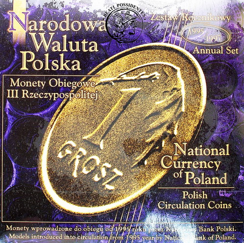 Narodowa Waluta Polska zestaw monet obieg. 1995/7