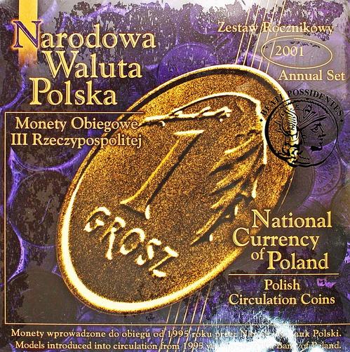 Narodowa Waluta Polska zestaw monet obieg. 2001
