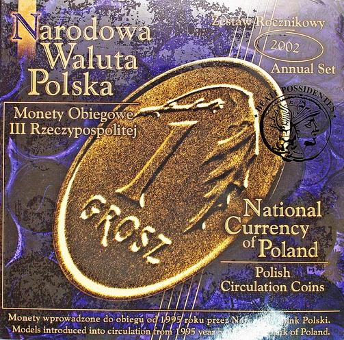 Narodowa Waluta Polska zestaw monet obieg. 2002