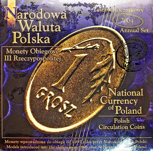Narodowa Waluta Polska zestaw monet obieg. 2004