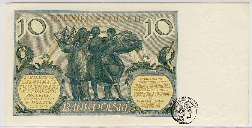 Polska 10 zł 1929 seria GC st. 2