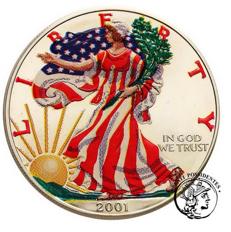 USA 1 $ dolar 2001 dwustronny kolor st. 1