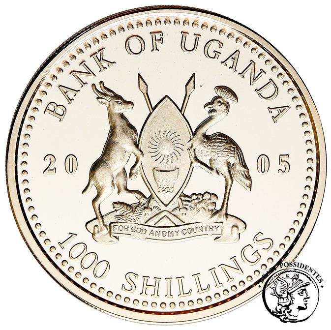 Uganda 1000 Szylingów 2005 Jan Paweł II 1 stL/L-