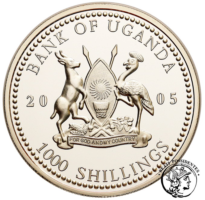 Uganda 1000 Szylingów 2005 Jan Paweł II 5 stL/L-